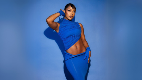 Victoria Monét wearing Maidenform’s “M” collection, showcasing the brand’s modern style and comfort.